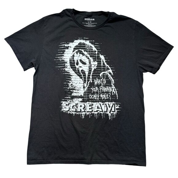Scream Ghost Face Men’s Graphic T-Shirt Black Size L 2024 Horror Movie Tee - Picture 1 of 6